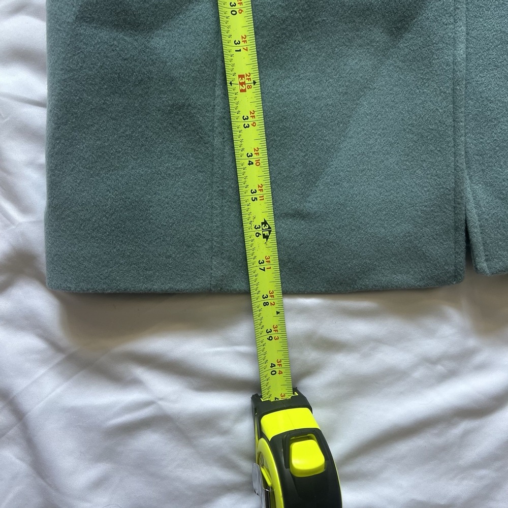 Anne Klein Seafoam Blue Full Length Cashmere Wool Blend Collar Coat Size 0 - Picture 16 of 16